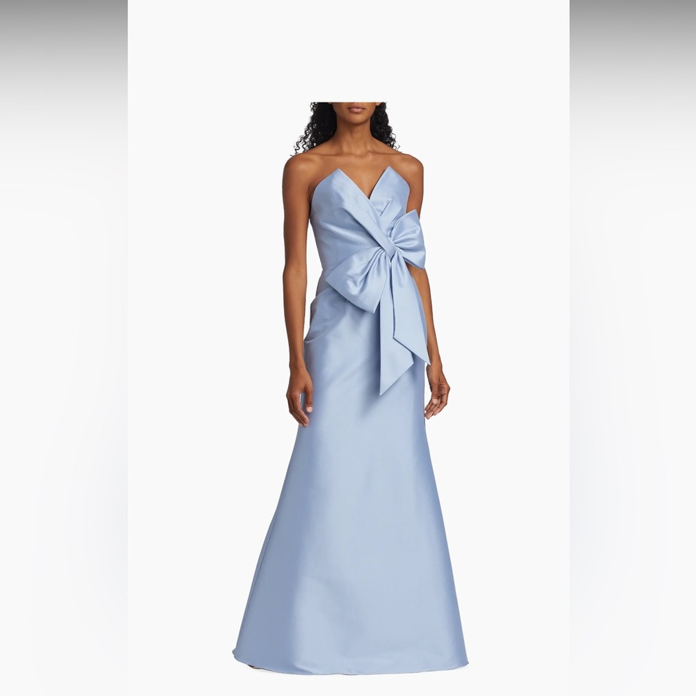 Badgley Mischka Strapless Light Blue Dress - Picture 2 of 9